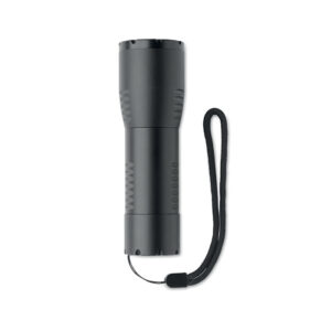 Aluminium LED flashlight with magnifier and detachable belt