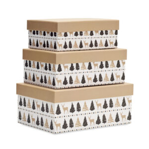 Set of 3 paper boxes for Christmas presents